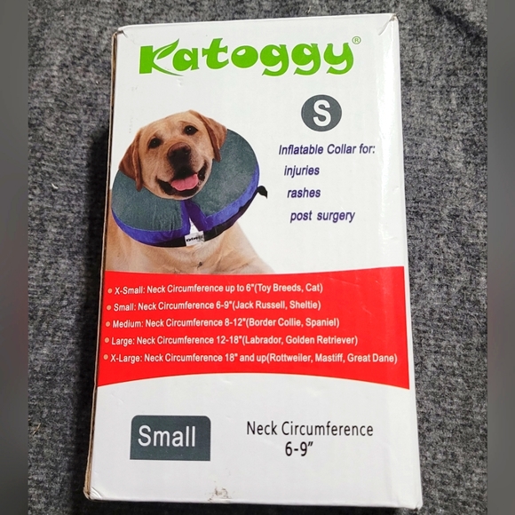 New Katoggy Inflatable Protector Collar~Injuries~Post Surgery~Rashes~Size Small - Picture 1 of 3